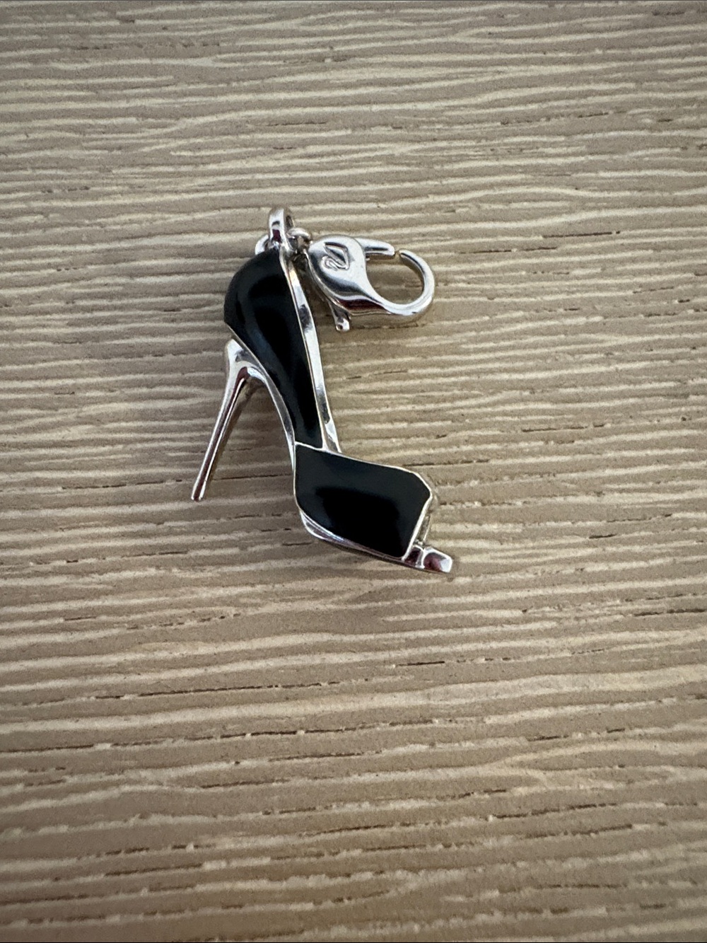 Swarovski Black and Silver Stiletto Shoe Charm